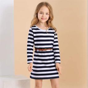 img 3 attached to 🐸 Frogwill Stripe Sleeve Casual Dresses for Girls' Clothing