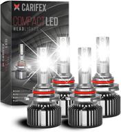 🚗 carifex compact led headlight bulbs - 9005/hb3 high beam & 9006/hb4 low beam leds - 400% brighter than standard headlights - csp chips - 6000k - cool white - 30,000 hours lifespan logo