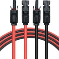 🔌 anjuren solar panel extension cable - 10 awg tin copper wire, female & male connectors, solar panel adapter (red + black) - 10 awg solar cable, 10-feet black + 10-feet red logo