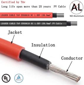 img 2 attached to 🔌 ANJUREN Solar Panel Extension Cable - 10 AWG Tin Copper Wire, Female & Male Connectors, Solar Panel Adapter (Red + Black) - 10 AWG Solar Cable, 10-Feet Black + 10-Feet Red