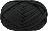 versatile t-shirt yarn: ideal for diy 👕 sewing, crocheting, and knitting projects, 100g (#01 black) logo