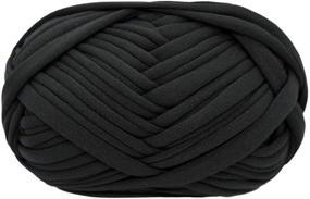 img 4 attached to Versatile T-Shirt Yarn: Ideal for DIY 👕 Sewing, Crocheting, and Knitting Projects, 100g (#01 Black)