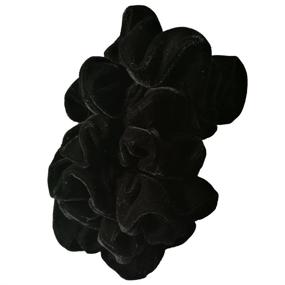 img 2 attached to 💁 Stylish Set of 6 Large Black Velvet Scrunchies: Hair Elastic Bands for Women