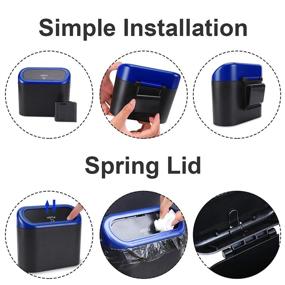 img 1 attached to 🚗 Convenient and Leakproof MoharWall Car Trash Can with Lid - Ideal Garbage Solution for Cars, Office, Bedroom, and Home (Blue)