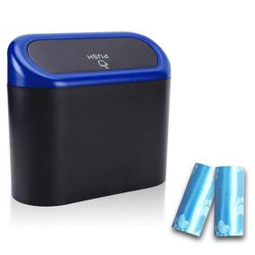 img 4 attached to 🚗 Convenient and Leakproof MoharWall Car Trash Can with Lid - Ideal Garbage Solution for Cars, Office, Bedroom, and Home (Blue)