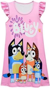 img 4 attached to 👗 Cute Toddler Girls Animal Dog Family Princess Dress: 3D Printed Short Dress by R-Cloud Trend