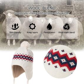 img 1 attached to 🎩 Winter Ski Hat for Ladies - Comhats Wool Peruvian Earflap Beanie Hat with Fleece Lining