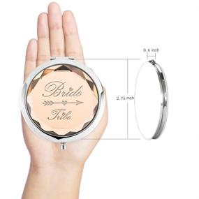 img 2 attached to 💄 2-Pack Bride Tribe Compact Makeup Mirrors - Crystal Pocket Mirror Set for Bachelorette Party and Wedding Gift for Bride, Bridesmaids and Bridesmaid Proposals (Champagne)