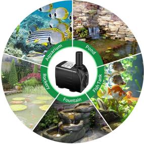 img 1 attached to 💧 Winkeyes 160GPH Fountain Pump with 48” Lift, 8W Small Submersible Water Pump for Outdoor Indoor Tabletop Fountain, Aquarium, Fish Tank, Hydroponic, Pond, 6ft Power Cord, 2 Nozzles