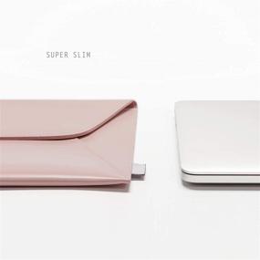 img 1 attached to 👝 Comfyable Leather Laptop Sleeve 13-13.3 Inch - Perfect Fit for 13 Inch MacBook Pro & MacBook Air - Stylish Pink PVC Envelope Case for Mac