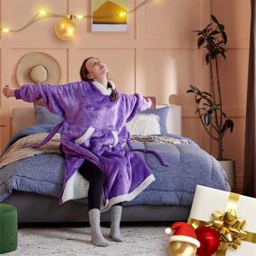 img 3 attached to Bedsure Wearable Blanket Hoodie Gifts Kids' Home Store and Kids' Bedding