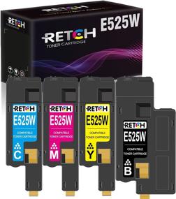 img 4 attached to 🖨️ Premium RETCH Compatible Toner Cartridges for Dell E525w Printer - High-Quality Replacement for 593-BBJX, 593-BBJU, 593-BBJV, 593-BBJW (Black, Cyan, Magenta, Yellow)