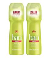 🌿 ban regular scent 24-hour invisible antiperspirant: roll-on deodorant for sensitive skin - 2 pack, baking soda free, hypoallergenic, paraben & sulfate free logo