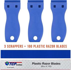 img 3 attached to TCP Global Scraper Set with 100 Plastic Razor Blades, (3) Scraper Tool Utility Knife Holders – Ideal for Glass, Label and Sticker Removal, Window Film Graphics Detailing