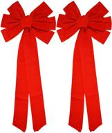 🎀 stunning black duck brand set of 2 red velvet bows – 26" long, 10" wide, 10 loop – perfect for holiday & christmas decorations! logo
