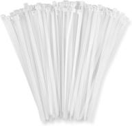 🔗 8" white zip cable ties (1000 pack) - heavy duty, high tensile strength nylon wire ties for indoor and outdoor use by bolt dropper logo