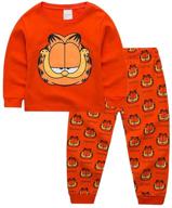 👕 sidney boys garfield orange pajama set 2 piece, size 2-7yrs logo