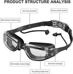 img 3 attached to Goggles Swimming Leaking Adult Women Sports & Fitness