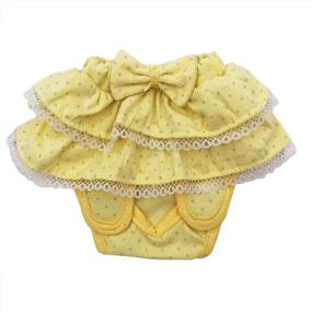 img 2 attached to 🐱 FunnyDogClothes Dog Skirt Diaper For Female Cats & Small Pets - Ruffled Cotton Sanitary Pant Dress