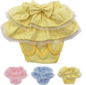 img 4 attached to 🐱 FunnyDogClothes Dog Skirt Diaper For Female Cats & Small Pets - Ruffled Cotton Sanitary Pant Dress