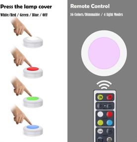 img 2 attached to 🎃 Wireless Remote Timer LED Pumpkin Lights – Multi-Color Changing, Battery Operated Colored Puck Light. Ideal for Under Counter Cabinets, Holiday Decoration, Valentine's Day, RGB Candles.