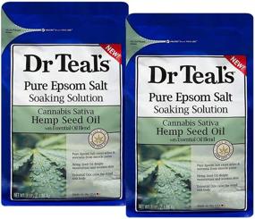 img 1 attached to 🌿 6 lbs Total Dr Teal's Epsom Salt 2-Pack - Enhanced with Cannabis Sativa Hemp Seed Oil and Essential Oil Blend