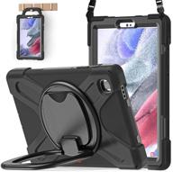 📱 batyue samsung galaxy tab a7 lite case 2021 - drop protection case for kids with pencil holder, 360° swivel stand, shoulder strap - 8.7 inch (sm-t220/ sm-t225), black logo