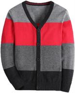 🧥 basadina sweater cardigan: striped v-neck boys' clothing edition - perfect style and comfort for young gentlemen logo