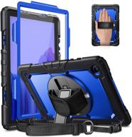 📱 shockproof case for samsung galaxy tab a7 10.4 2020 model (sm-t500/t505/t507) with screen protector - rugged heavy duty hybrid cover, navy logo