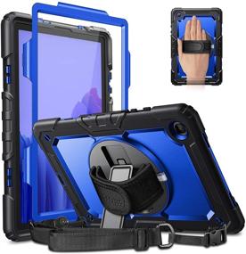 img 4 attached to 📱 Shockproof Case for Samsung Galaxy Tab A7 10.4 2020 Model (SM-T500/T505/T507) with Screen Protector - Rugged Heavy Duty Hybrid Cover, Navy