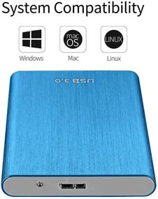 img 3 attached to 💻 Portable Slim External Hard Drive compatible with PC Laptop and Mac - 1TB 2TB options available