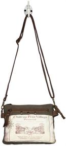 img 1 attached to 👜 Myra Bag Pomerol 1964 Upcycled Canvas & Leather Small Crossbody Bag S-1241, Brown, One Size: Chic and Sustainable Fashion Accessory