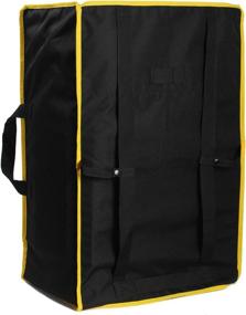 img 1 attached to 👜 Durable and Water-Resistant Moving Bags - Heavy Duty Storage Totes 600D Nylon with Zipper Closure, Backpack Handles - Compatible with IKEA Frakta Hand Carts, Boxes, Bins (4 Pack) - XLarge Size (Black/Yellow)