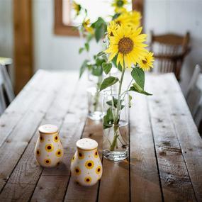 img 2 attached to 🌻 SERENE DELIGHTS Sunflower Salt and Pepper Shaker Set: Adorable Sunflower Box with Yellow and White Shakers – Perfect for Sunflower Kitchen Décor!