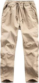 img 4 attached to 👖 Solid Color Drawstring Elastic Boys' Clothing and Pants by WIYOSHY