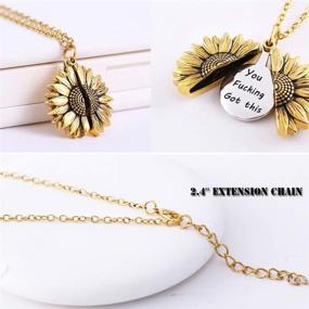 img 1 attached to 🌻 Sunshine Necklace: Sunflower Pendant for Women & Girls - 2-Sided Engraved Inspirational Message Jewelry, Perfect Gift