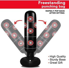 img 4 attached to 👦 Kid’s Inflatable Punching Bag: Freestanding Practice Target Columns – Durable PVC Material, Ideal Kickboxing Bag for Adults and Children