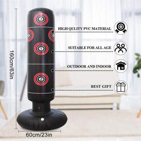 img 2 attached to 👦 Kid’s Inflatable Punching Bag: Freestanding Practice Target Columns – Durable PVC Material, Ideal Kickboxing Bag for Adults and Children