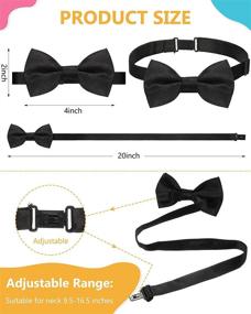 img 2 attached to 👦 Стильные и практичные наборы подтяжек с галстуком-бабочкой для детей: регулируемые подтяжки с бабочкой для малышей костюма.