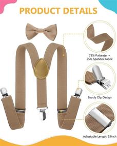 img 3 attached to 👦 Стильные и практичные наборы подтяжек с галстуком-бабочкой для детей: регулируемые подтяжки с бабочкой для малышей костюма.