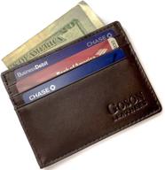 goson slim leather wallet: premium men's money holder with card slots and organizers logo