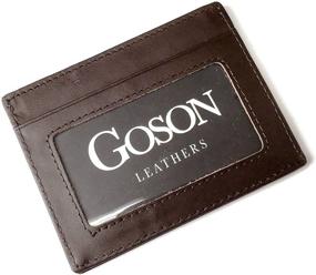 img 3 attached to Goson Slim Leather Wallet: Premium Men's Money Holder with Card Slots and Organizers