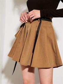 img 1 attached to MakeMeChic Womens Pocket Belted Pleated Women's Clothing for Skirts