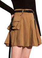 makemechic womens pocket belted pleated women's clothing for skirts logo