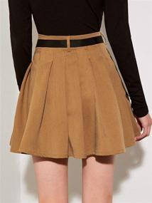 img 3 attached to MakeMeChic Womens Pocket Belted Pleated Women's Clothing for Skirts