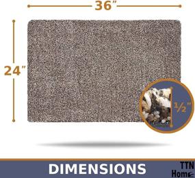 img 3 attached to 🚪 TTN Home Microfiber Indoor Front Door Mat 24"x36" - Anti-Slip Entryway Rug, Mud Mat, Large Absorbent Welcome Mat Outdoor, Back Door Dog Rug - Machine Washable Doormat