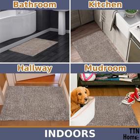 img 1 attached to 🚪 TTN Home Microfiber Indoor Front Door Mat 24"x36" - Anti-Slip Entryway Rug, Mud Mat, Large Absorbent Welcome Mat Outdoor, Back Door Dog Rug - Machine Washable Doormat