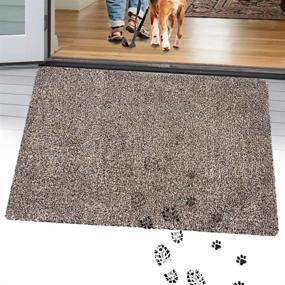 img 4 attached to 🚪 TTN Home Microfiber Indoor Front Door Mat 24"x36" - Anti-Slip Entryway Rug, Mud Mat, Large Absorbent Welcome Mat Outdoor, Back Door Dog Rug - Machine Washable Doormat