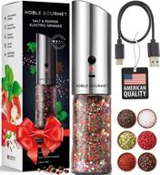 🧂 rechargeable electric pepper and salt grinder - premium gift box - automatic gravity shaker - adjustable ceramic grind - refillable mill - no battery needed - holiday recipes set logo