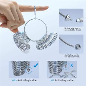 img 2 attached to 📏 Ring Mandrel Sizer and Finger Ring Sizing Measuring Tool (Size 0-15) with 4-Layer Silver Polishing Cloth, Plastic Ring Size Belt, and Complete Storage Box in Black